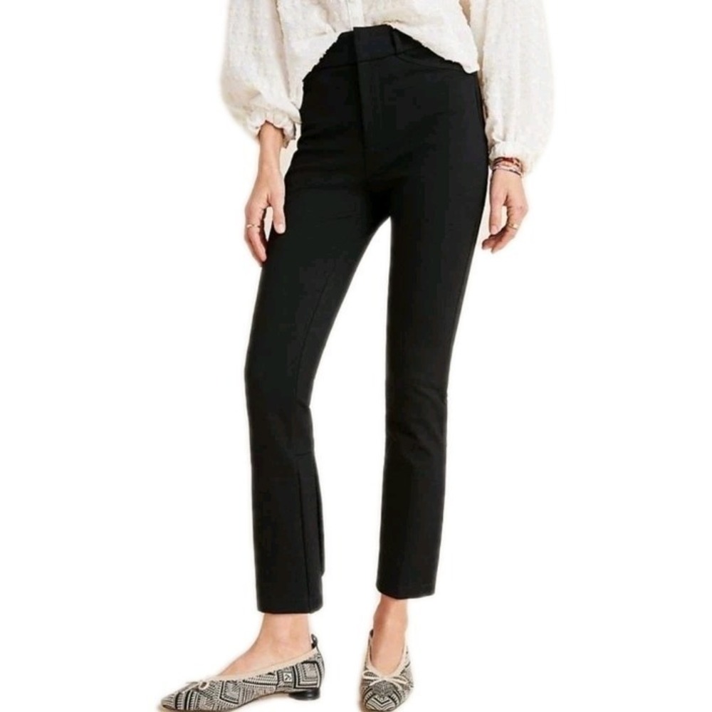 NWT Anthropologie Womens Essential Tulip Hem Pant Sz 10‎ Black Dress Trouser NEW